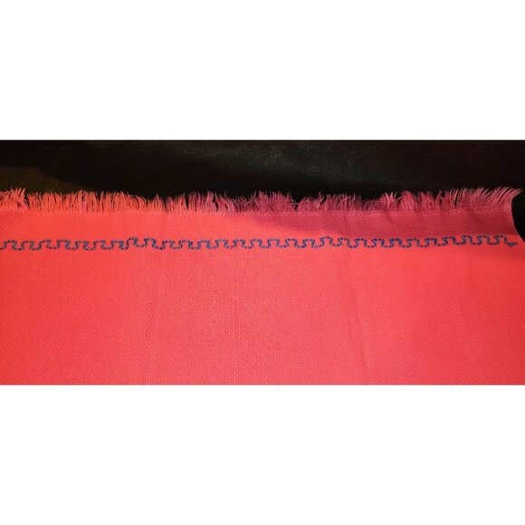 Vintage Pink Blue Geometric Embroidered Hand Towels 12" Square - Picture 7 of 8